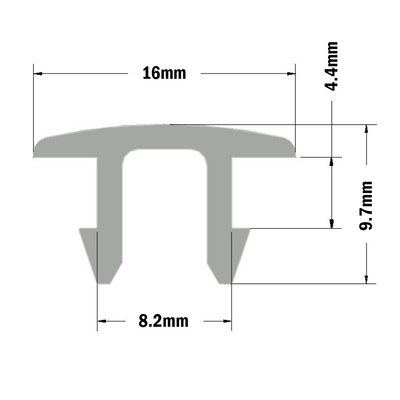 61-060-0 MODULAR SOLUTIONS PVC COVER PROFILE ROUNDED GRAY, 2M